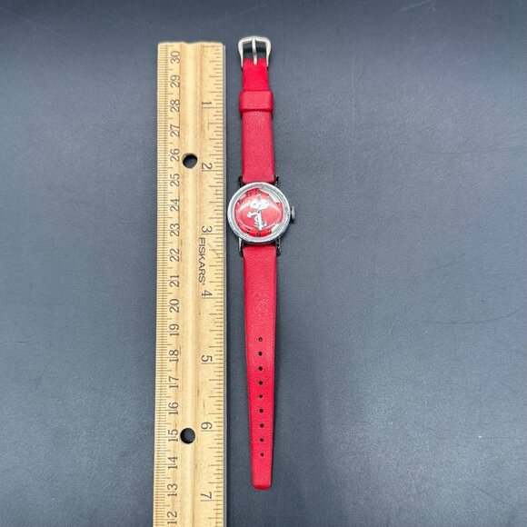 Vintage Dancing Snoopy Watch Red Dial Mid Century Kids Retro Untested As Is - Picture 10 of 11